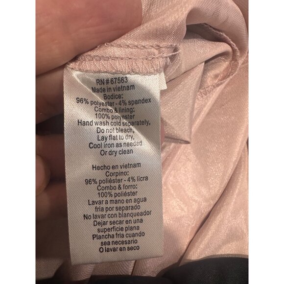 Black Sleeveless SLNY Dress With Draped Bodice & Lace Overlay Skirt Size 10 - Picture 4 of 7